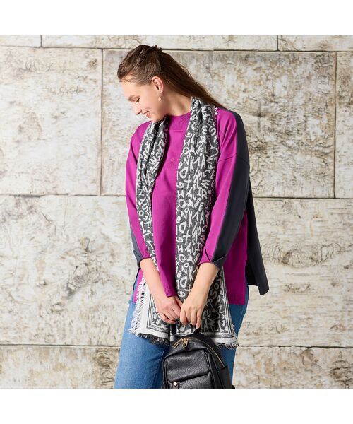 Liliane Burty（Lサイズ） / リリアンビューティ ニット・セーター | 【L・3L】配色ハイネックプルオーバーニット | 詳細9