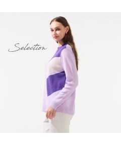 Liliane Burty（Lサイズ） / リリアンビューティ ニット・セーター | 【L～4L/アンサンブル対応】カシミヤスクエア柄ニット