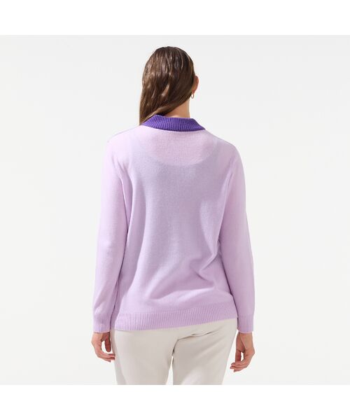 Liliane Burty（Lサイズ） / リリアンビューティ ニット・セーター | 【L～4L/アンサンブル対応】カシミヤスクエア柄ニット | 詳細4