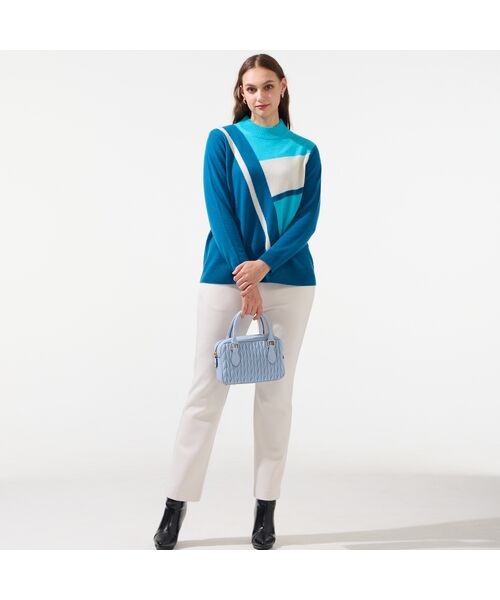 Liliane Burty（Lサイズ） / リリアンビューティ ニット・セーター | 【L～4L/アンサンブル対応】カシミヤスクエア柄ニット | 詳細10