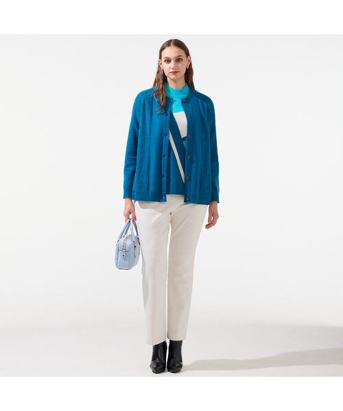 Liliane Burty（Lサイズ） / リリアンビューティ ニット・セーター | 【L～4L/アンサンブル対応】カシミヤスクエア柄ニット | 詳細11