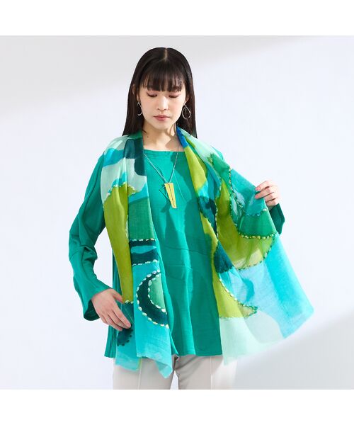 Liliane Burty（Lサイズ） / リリアンビューティ マフラー・ショール・スヌード・ストール | インド製ウールストール | 詳細4