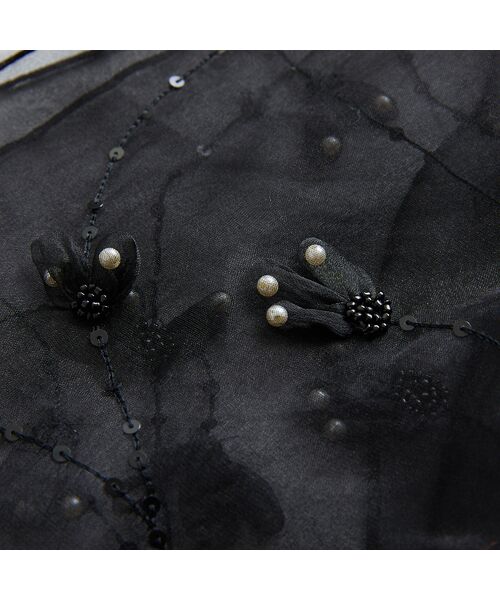 Liliane Burty（Lサイズ） / リリアンビューティ マフラー・ショール・スヌード・ストール | シルク刺繍シアーストール | 詳細2