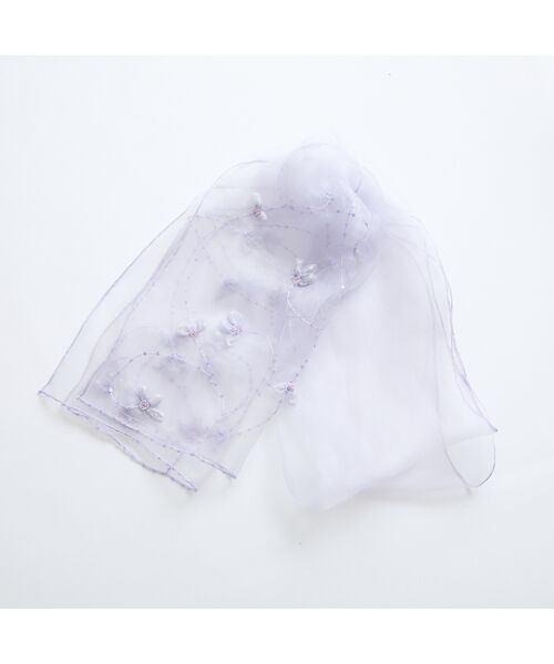 Liliane Burty（Lサイズ） / リリアンビューティ マフラー・ショール・スヌード・ストール | シルク刺繍シアーストール | 詳細4
