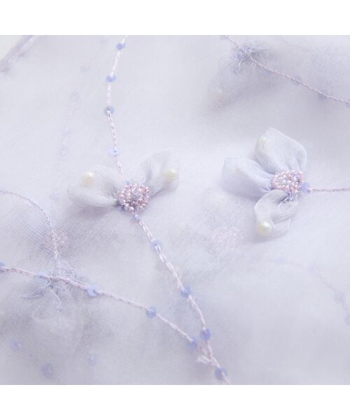 Liliane Burty（Lサイズ） / リリアンビューティ マフラー・ショール・スヌード・ストール | シルク刺繍シアーストール | 詳細6