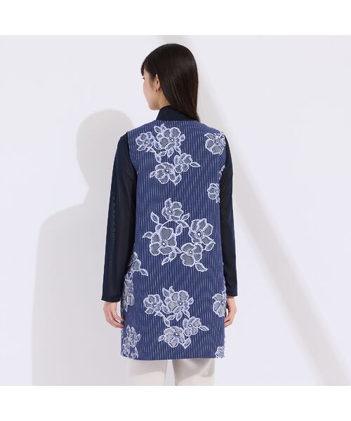 Liliane Burty（Lサイズ） / リリアンビューティ ベスト | 【11～17号】フランス製素材ジャカードノーカラーベスト | 詳細3