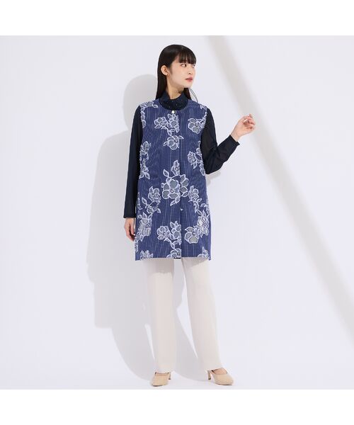 Liliane Burty（Lサイズ） / リリアンビューティ ベスト | 【11～17号】フランス製素材ジャカードノーカラーベスト | 詳細4