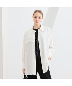 Liliane Burty（Lサイズ） / リリアンビューティ シャツ・ブラウス | 【WEB先行販売/セットアップ対応】バックサテン梨地衿付きブラウス