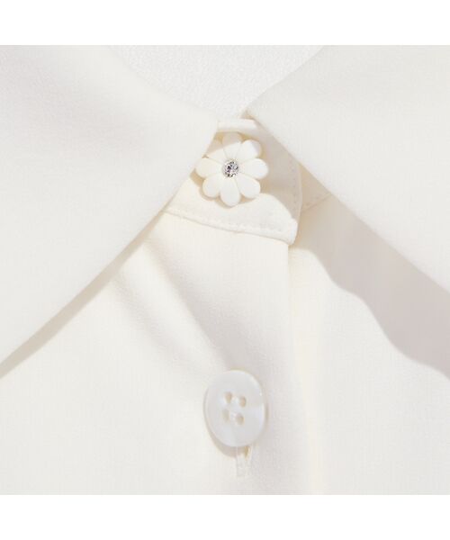 Liliane Burty（Lサイズ） / リリアンビューティ シャツ・ブラウス | 【M～4L/セットアップ対応】バックサテン梨地衿付きブラウス | 詳細11