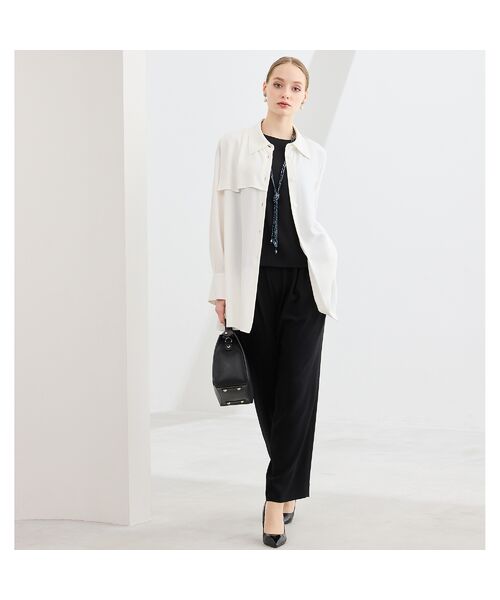 Liliane Burty(Lサイズ) / リリアンビューティ シャツ・ブラウス | 【WEB先行販売/セットアップ対応】バックサテン梨地衿付きブラウス | 詳細2