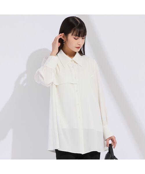 Liliane Burty(Lサイズ) / リリアンビューティ シャツ・ブラウス | 【WEB先行販売/セットアップ対応】バックサテン梨地衿付きブラウス | 詳細6