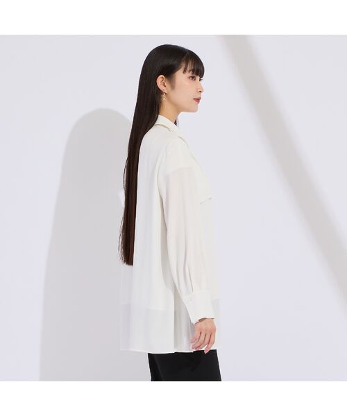 Liliane Burty(Lサイズ) / リリアンビューティ シャツ・ブラウス | 【WEB先行販売/セットアップ対応】バックサテン梨地衿付きブラウス | 詳細8