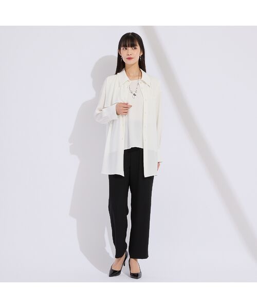 Liliane Burty(Lサイズ) / リリアンビューティ シャツ・ブラウス | 【WEB先行販売/セットアップ対応】バックサテン梨地衿付きブラウス | 詳細9