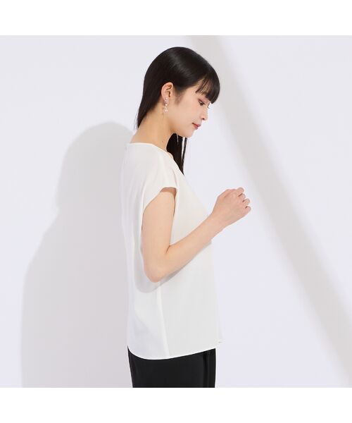 Liliane Burty（Lサイズ） / リリアンビューティ シャツ・ブラウス | 【WEB先行販売/セットアップ対応】バックサテン梨地フレンチスリーブブラウス | 詳細2