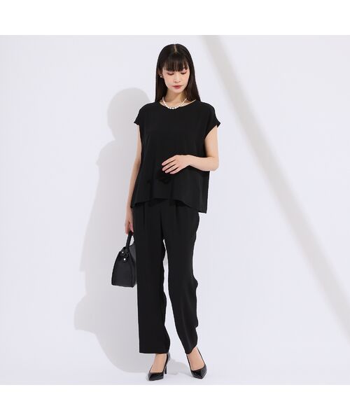 Liliane Burty（Lサイズ） / リリアンビューティ シャツ・ブラウス | 【WEB先行販売/セットアップ対応】バックサテン梨地フレンチスリーブブラウス | 詳細12