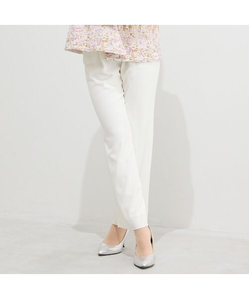 Liliane Burty（Lサイズ） / リリアンビューティ その他パンツ | 【WEB先行販売/セットアップ対応】バックサテン梨地オールゴムパンツ　裏地付き（ホワイト）