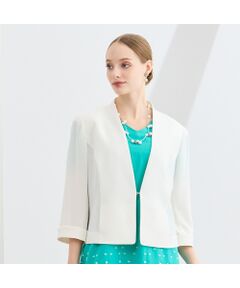 Liliane Burty（Lサイズ） / リリアンビューティ ノーカラージャケット | 【WEB先行販売・セットアップ対応】バックサテン梨地ノーカラージャケット