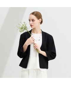 Liliane Burty（Lサイズ） / リリアンビューティ ノーカラージャケット | 【WEB先行販売・セットアップ対応】バックサテン梨地ノーカラージャケット