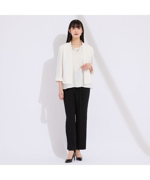 Liliane Burty(Lサイズ) / リリアンビューティ ノーカラージャケット | 【WEB先行販売・セットアップ対応】バックサテン梨地ノーカラージャケット | 詳細10