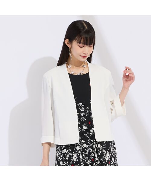 Liliane Burty(Lサイズ) / リリアンビューティ ノーカラージャケット | 【WEB先行販売・セットアップ対応】バックサテン梨地ノーカラージャケット | 詳細7