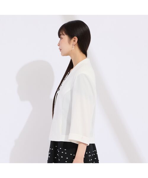 Liliane Burty(Lサイズ) / リリアンビューティ ノーカラージャケット | 【WEB先行販売・セットアップ対応】バックサテン梨地ノーカラージャケット | 詳細8