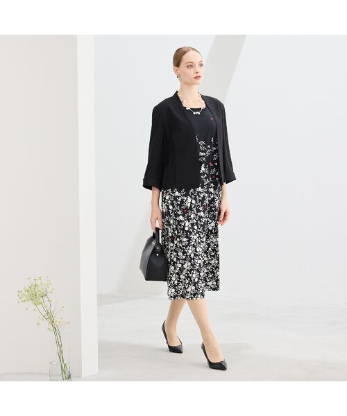 Liliane Burty(Lサイズ) / リリアンビューティ ノーカラージャケット | 【WEB先行販売・セットアップ対応】バックサテン梨地ノーカラージャケット | 詳細14