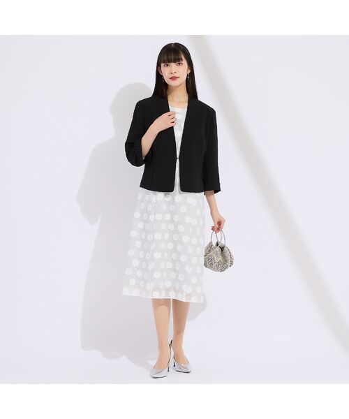 Liliane Burty(Lサイズ) / リリアンビューティ ノーカラージャケット | 【WEB先行販売・セットアップ対応】バックサテン梨地ノーカラージャケット | 詳細16