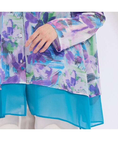 Liliane Burty（Lサイズ） / リリアンビューティ シャツ・ブラウス | 【11～17号】フラワープリント楊柳ブラウス | 詳細6