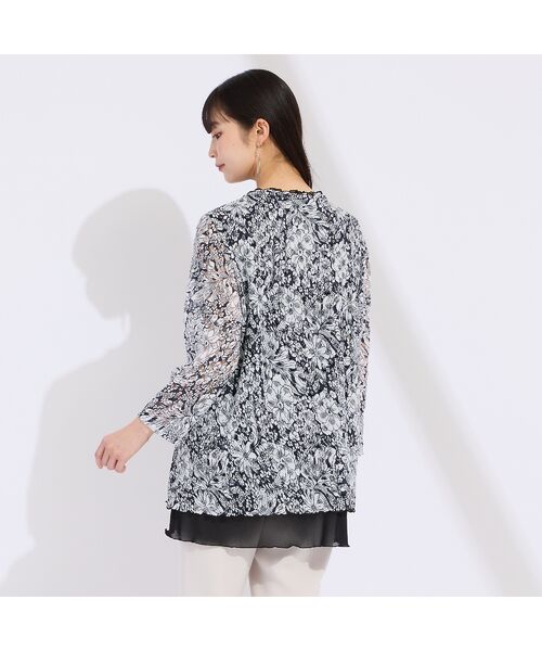 Liliane Burty（Lサイズ） / リリアンビューティ カットソー | 【L～4L】イタリア製素材チュールプリントチュニック | 詳細4