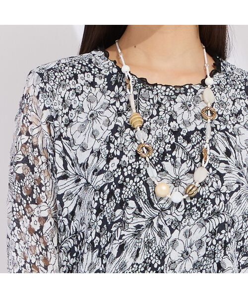 Liliane Burty（Lサイズ） / リリアンビューティ カットソー | 【L～4L】イタリア製素材チュールプリントチュニック | 詳細6