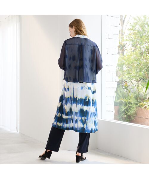 Liliane Burty(Lサイズ) / リリアンビューティ ミニ丈・ひざ丈ワンピース | 【M~4L】レイヤード風タイダイプリントワンピース | 詳細3