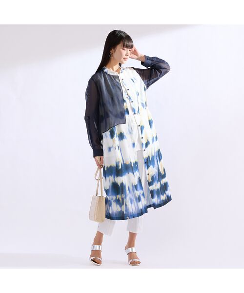 Liliane Burty(Lサイズ) / リリアンビューティ ミニ丈・ひざ丈ワンピース | 【M~4L】レイヤード風タイダイプリントワンピース | 詳細5