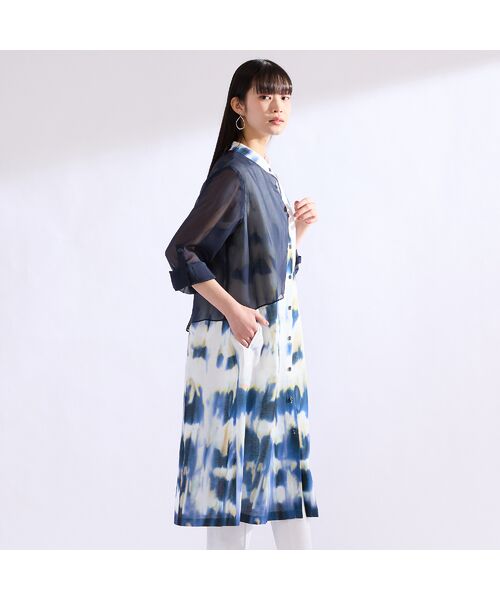 Liliane Burty(Lサイズ) / リリアンビューティ ミニ丈・ひざ丈ワンピース | 【M~4L】レイヤード風タイダイプリントワンピース | 詳細7