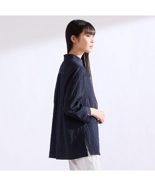 Liliane Burty(Lサイズ) / リリアンビューティ シャツ・ブラウス | 【M~4L】バンドカラーサッカーチェックブラウス | 詳細3