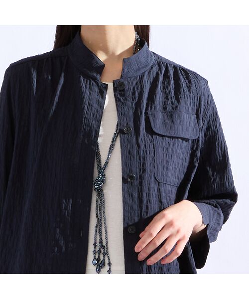 Liliane Burty(Lサイズ) / リリアンビューティ シャツ・ブラウス | 【M~4L】バンドカラーサッカーチェックブラウス | 詳細7