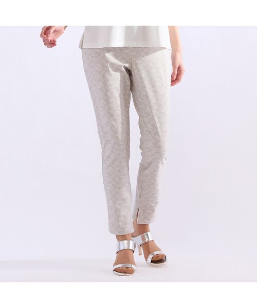 Liliane Burty(Lサイズ) / リリアンビューティ レギンス・スパッツ | 【L~4L】接触冷感レースプリントレギンス(ベージュ)