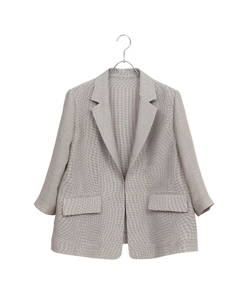 Liliane Burty(Lサイズ) / リリアンビューティ テーラードジャケット | 【M~4L】シャンブレーカラミジャケット | 詳細5