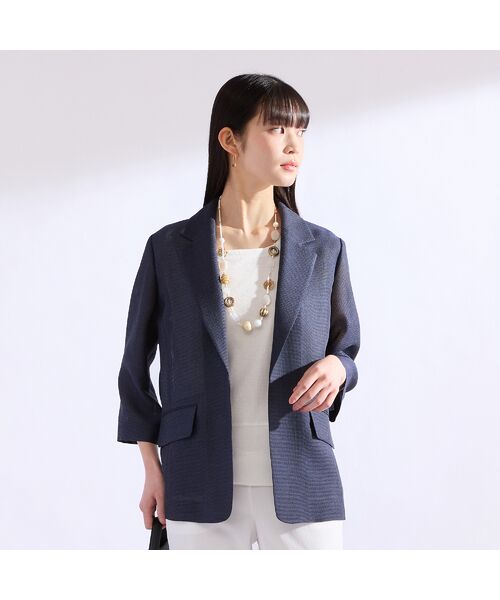Liliane Burty(Lサイズ) / リリアンビューティ テーラードジャケット | 【M~4L】シャンブレーカラミジャケット | 詳細8