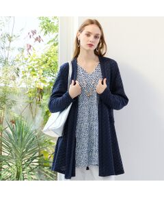 Liliane Burty（Lサイズ） / リリアンビューティ カーディガン・ボレロ | 【M～4L/アンサンブル可】イタリア製素材ヘリンボーンカーディガン