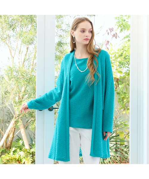 Liliane Burty(Lサイズ) / リリアンビューティ カーディガン・ボレロ | 【M~4L/アンサンブル可】イタリア製素材ヘリンボーンカーディガン | 詳細12