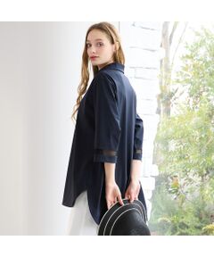 Liliane Burty（Lサイズ） / リリアンビューティ シャツ・ブラウス | 【M～4L】はっ水・接触冷感スキッパーブラウス