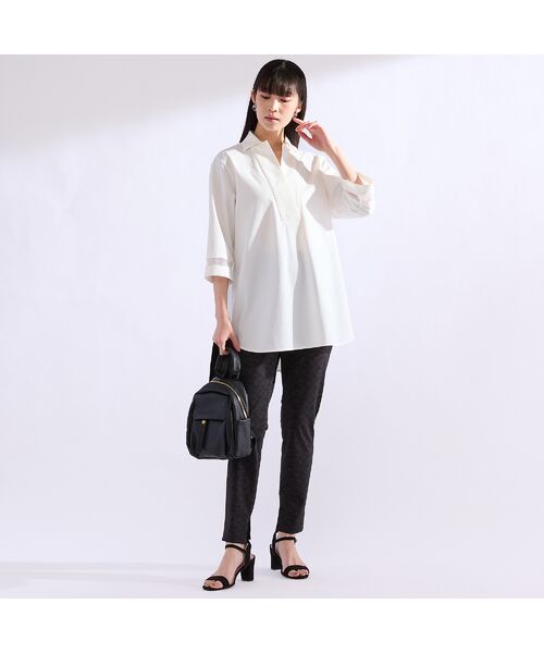 Liliane Burty（Lサイズ） / リリアンビューティ シャツ・ブラウス | 【M～4L】はっ水・接触冷感スキッパーブラウス | 詳細4