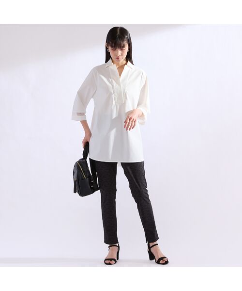 Liliane Burty（Lサイズ） / リリアンビューティ シャツ・ブラウス | 【M～4L】はっ水・接触冷感スキッパーブラウス | 詳細5