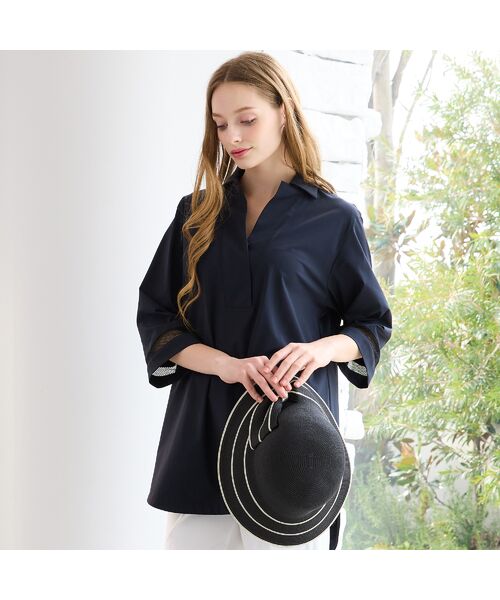 Liliane Burty（Lサイズ） / リリアンビューティ シャツ・ブラウス | 【M～4L】はっ水・接触冷感スキッパーブラウス | 詳細8