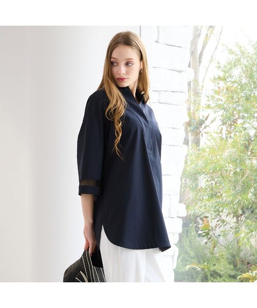 Liliane Burty（Lサイズ） / リリアンビューティ シャツ・ブラウス | 【M～4L】はっ水・接触冷感スキッパーブラウス | 詳細9