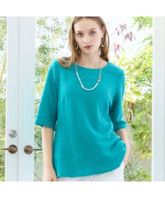 Liliane Burty（Lサイズ） / リリアンビューティ カットソー | 【M～4L/アンサンブル可】イタリア製素材ヘリンボーンTシャツ