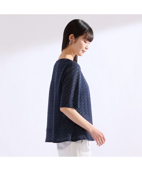 Liliane Burty(Lサイズ) / リリアンビューティ カットソー | 【M~4L/アンサンブル可】イタリア製素材ヘリンボーンTシャツ | 詳細2