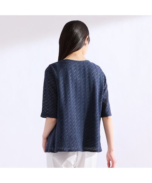 Liliane Burty(Lサイズ) / リリアンビューティ カットソー | 【M~4L/アンサンブル可】イタリア製素材ヘリンボーンTシャツ | 詳細3