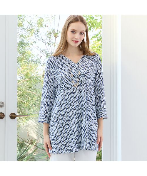 Liliane Burty（Lサイズ） / リリアンビューティ カットソー | 【M～4L】ストライププリントTシャツ | 詳細2