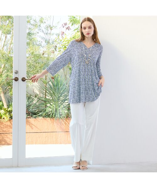 Liliane Burty（Lサイズ） / リリアンビューティ カットソー | 【M～4L】ストライププリントTシャツ | 詳細3